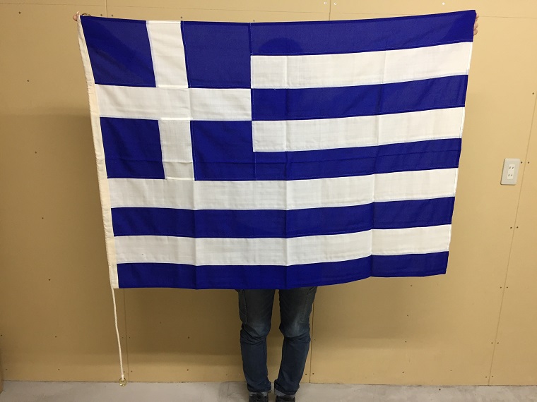 ギリシャ国旗 スイブルフック仕様 のぼり 旗/オリジナル制作事例